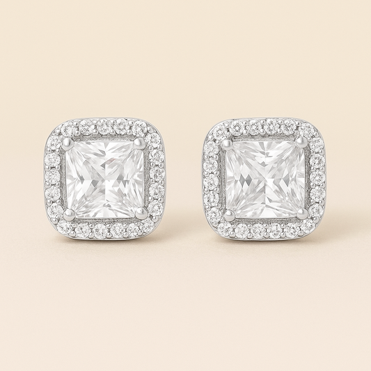 Diamond Glow Square Earrings