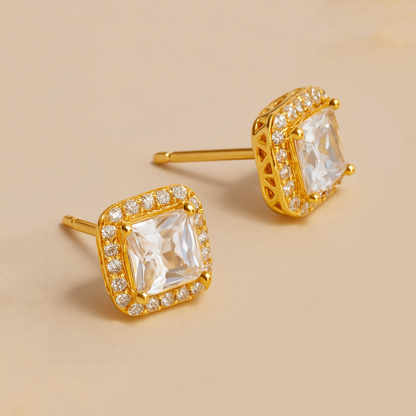Diamond Glow Square Earrings