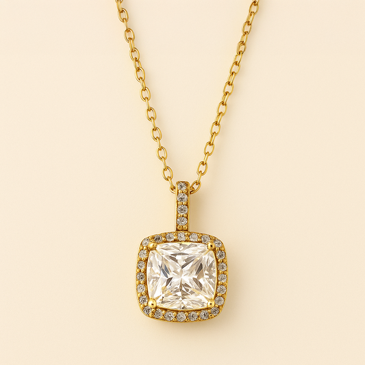 Diamond Glow Square Necklace