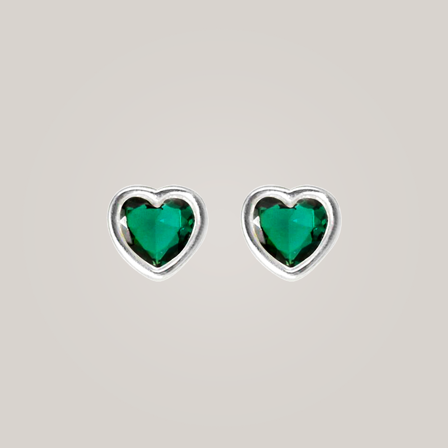 Mini Green Heart Studs