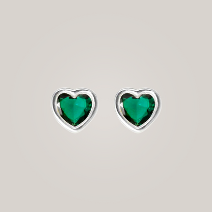 Mini Green Heart Studs