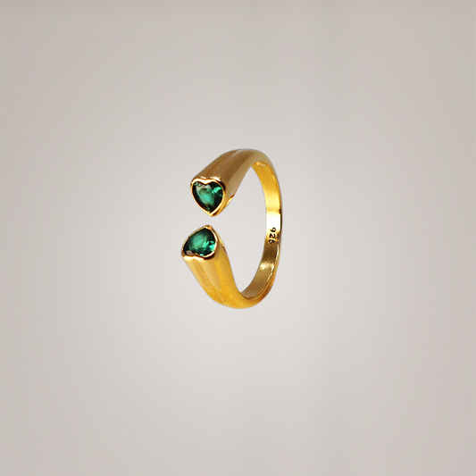 Green Heart Open Ring